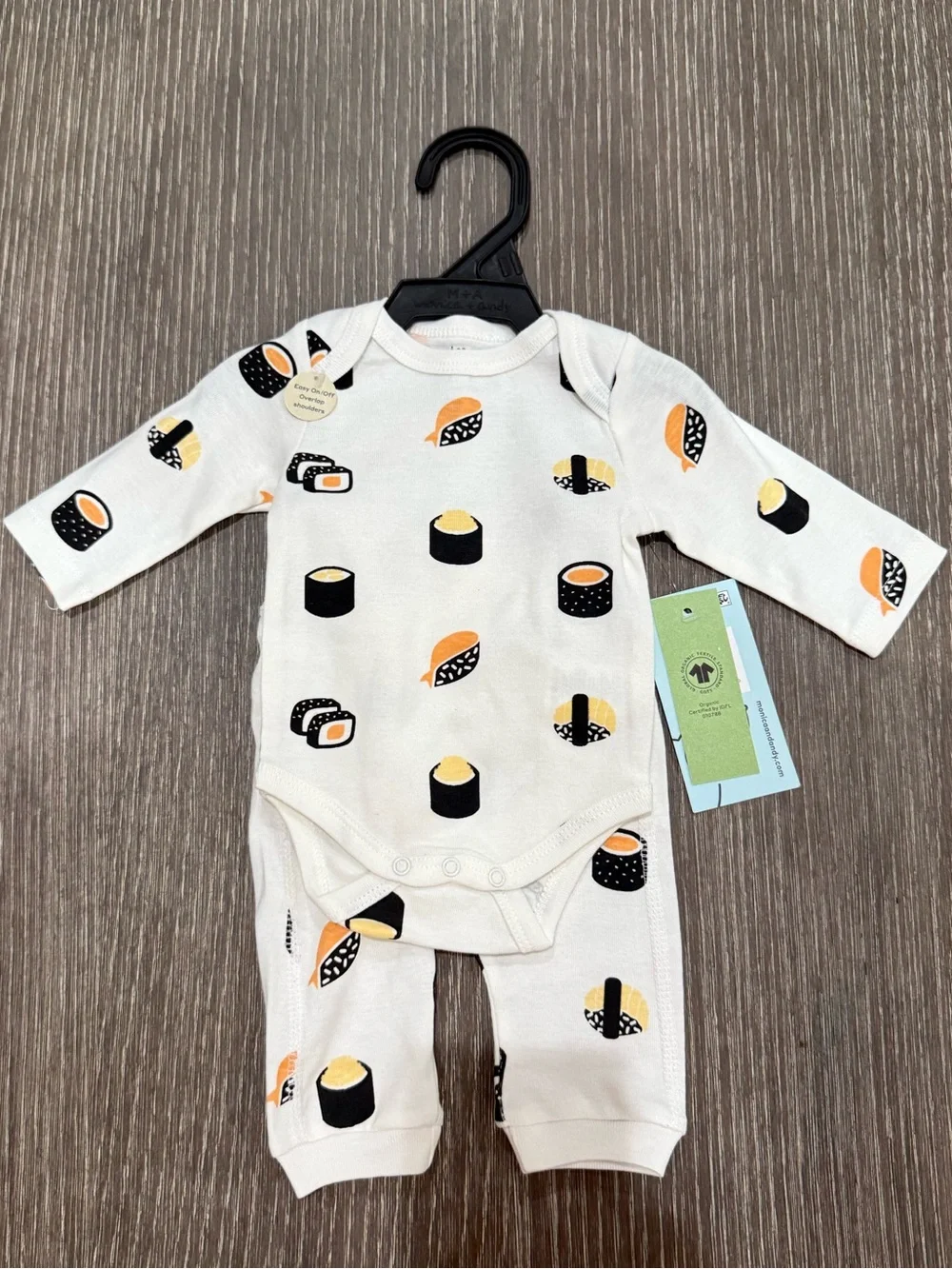 NWT size 3-6 months Monica+Andy  Sushi Print Long-Sleeve and pant set